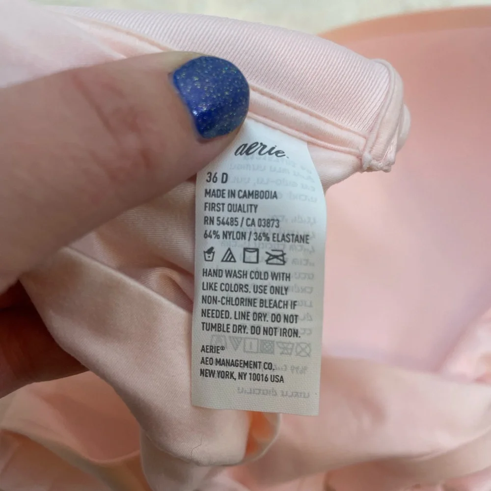 Aerie Light Ballet Pink Lined Bra 36D NWT - Picture 4 of 4